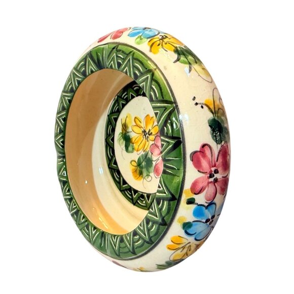 Costa Rican Art Pottery Bowl Geo Floral Motif Trinket Key Dish VTG Chic Decor - Picture 7 of 11